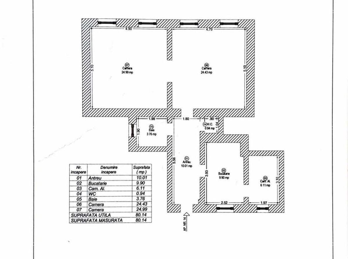 Un apartament spațios cu  2 camere, in , zona Centrala - Take Ionescu - 17