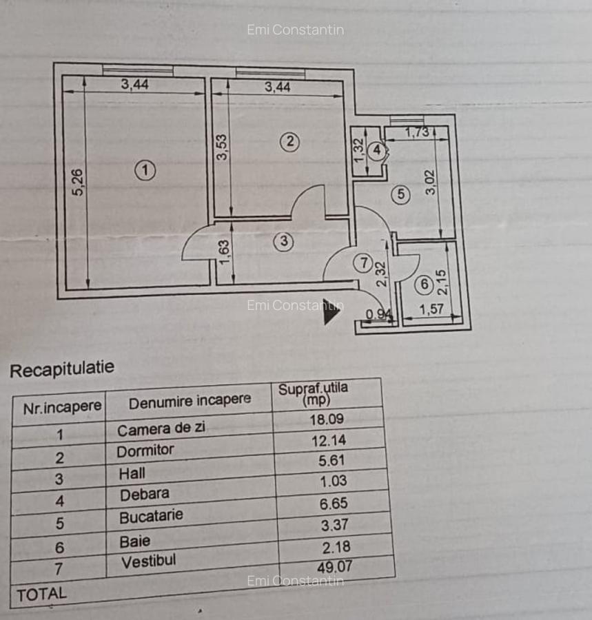 Tatarasi-Doi Baieti-2 Camere Decomandat 49mp-bloc 82' - 2