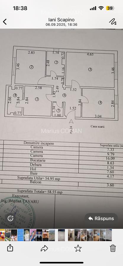 Inel I- lângă Tomis III- 3 camere etaj 1 - 1