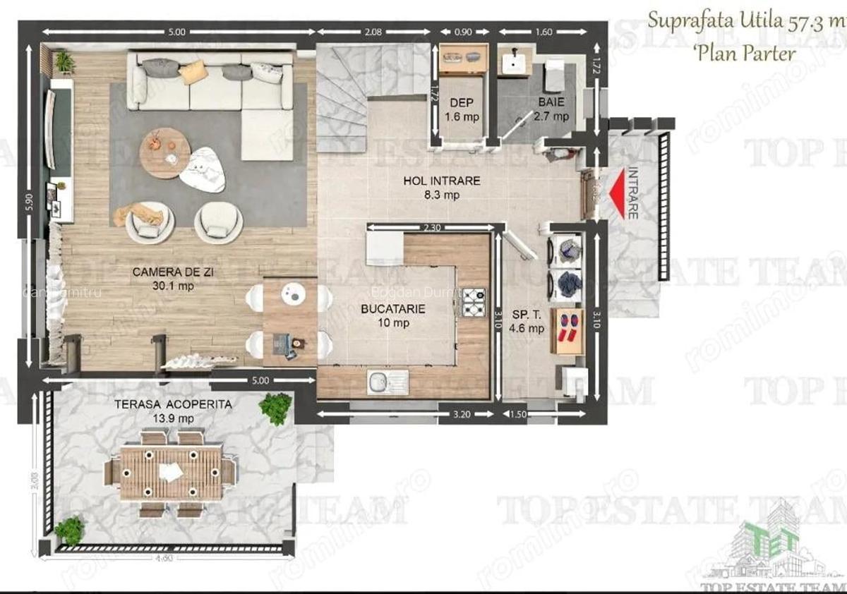 Vila individuala cuplata, in complex rezidential modern, cu 4 camere, toate utilitatile, Drumul Tabe - 4