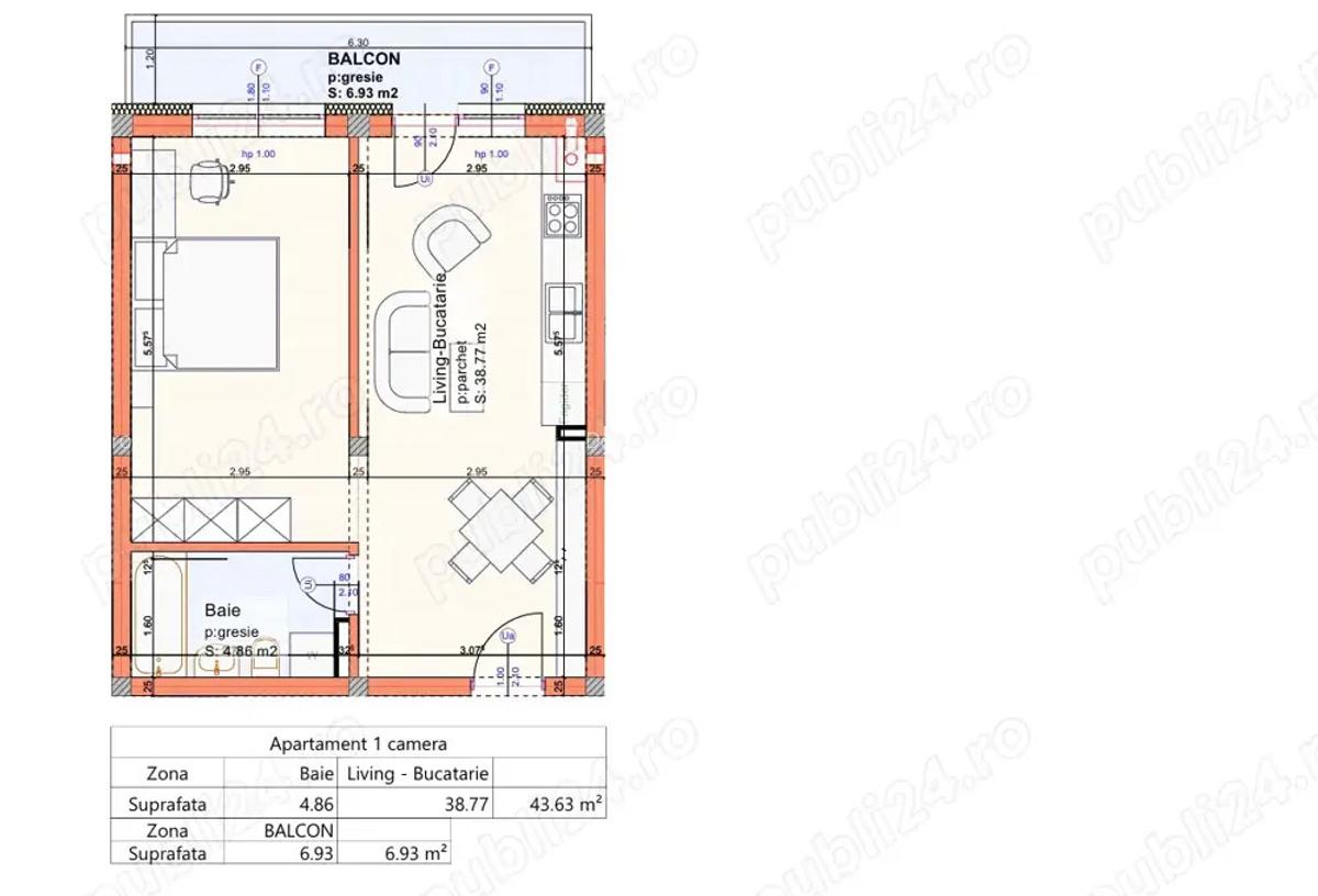 Apartament tip studio | Dezvoltator - Subcetate City 2 - 2