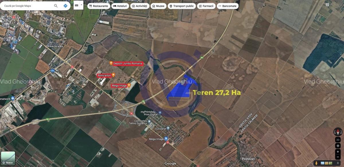 NOU - Oportunitate: 15,8 EURO/mp - 27,2 Hectare - Nodul A0 Glina - 5