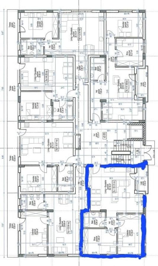 Apartament finisat, 3 camere, semidecomandat, parcare, Floresti - 2