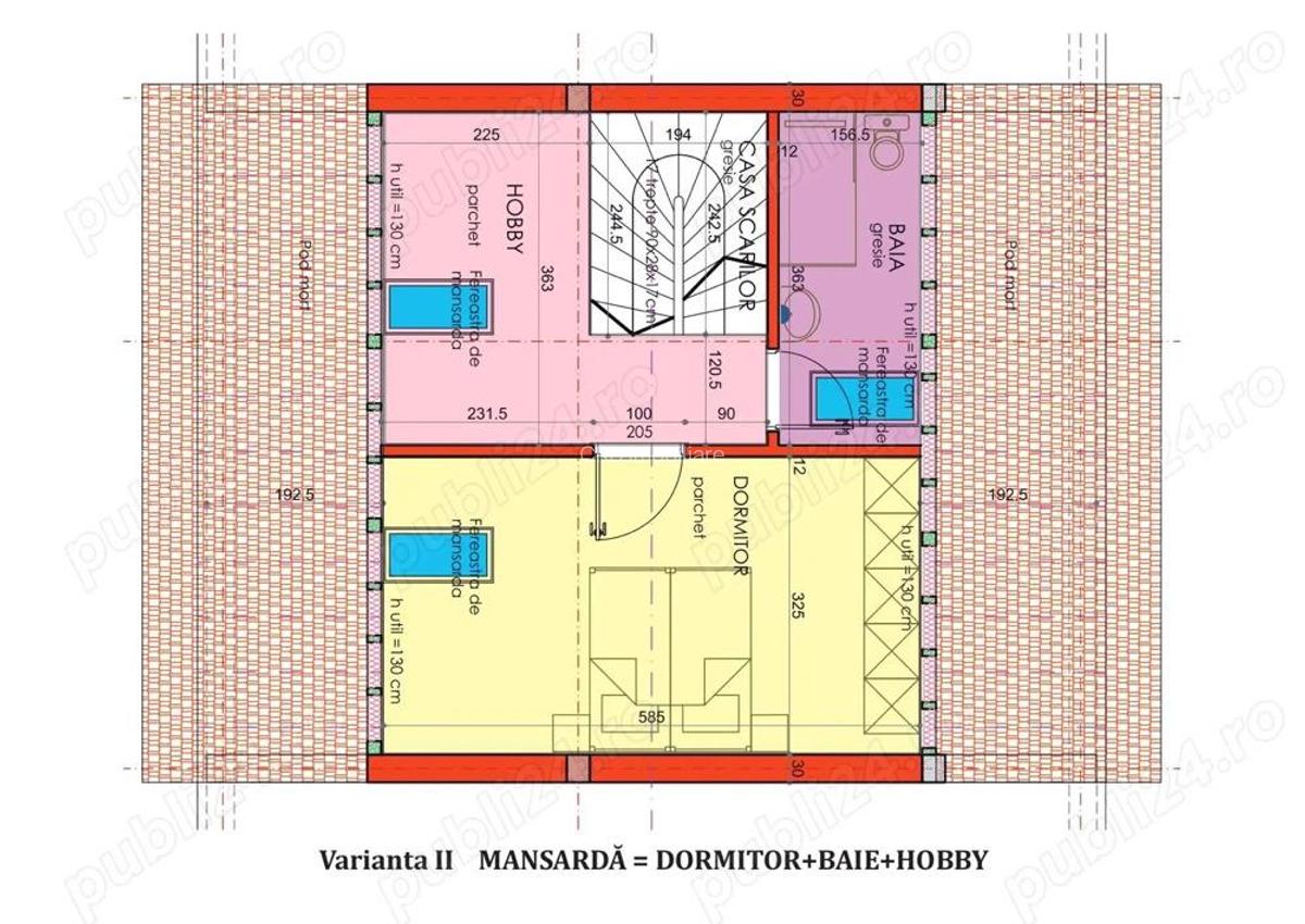 La 600 m de Centrul Vechi PROIECT NOU case tip insiruite P+E+M, s.c.198 mp - 2