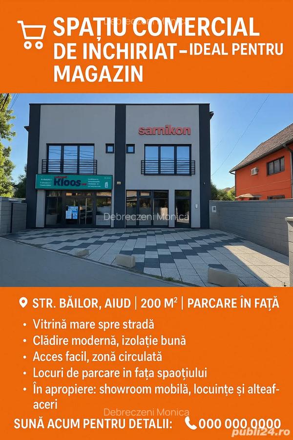 Spatiu comercial de Inchiriat Central Aiud 200 m2 - 1