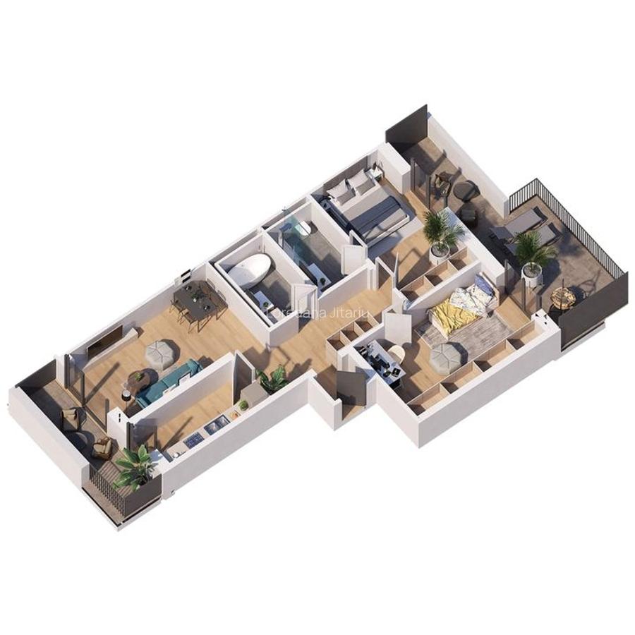Apartament cu 3 camere spatios 87,5mp utili - 2