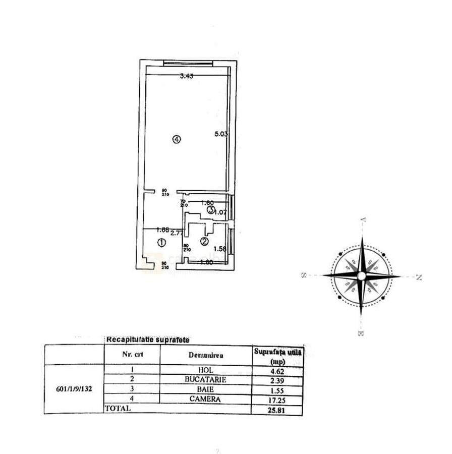 Semicentral - Podu Ros, garsoniera etaj 5, disponibila imediat - 2