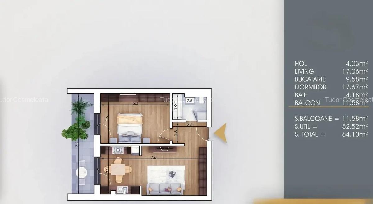 Titan Pallady metrou 8 minute Nicolae Teclu 2 Camere spatios - 8