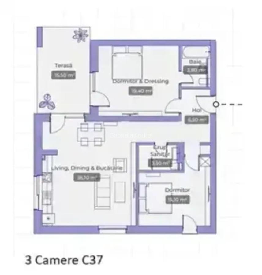 Apartament cu 3 camere decomandat în Iancu Nicolae - 9