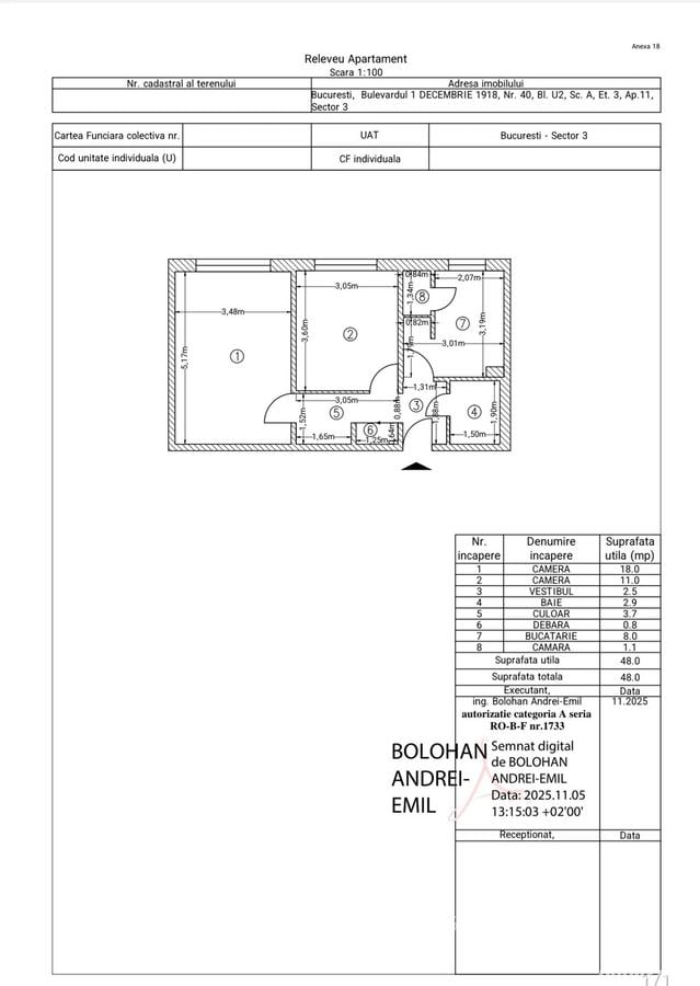 Vand apartament 2 camereetj.3 din 4.tel. - 2