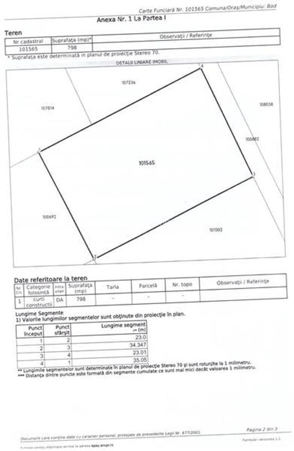 Lot  pentru casa, 800 mp intravilan, Bod, 15 min Brasov - 3