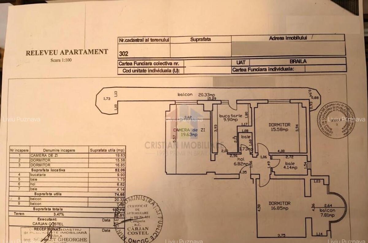 3 camere, 103MP , decomandat, bloc cu lift, Buzaului - 3