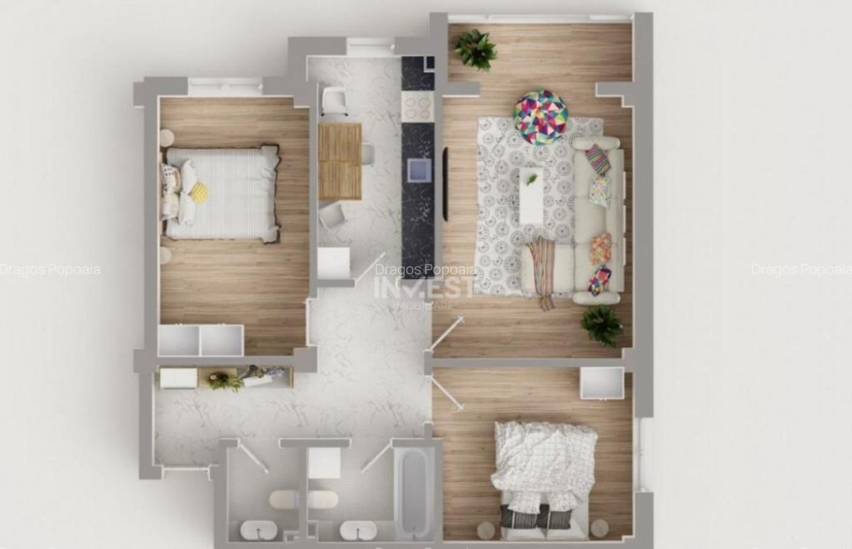 TVA 21% INCLUS! COMISION 0% ! 3 CAMERE BLOC NOU POPAS PACURA - 15