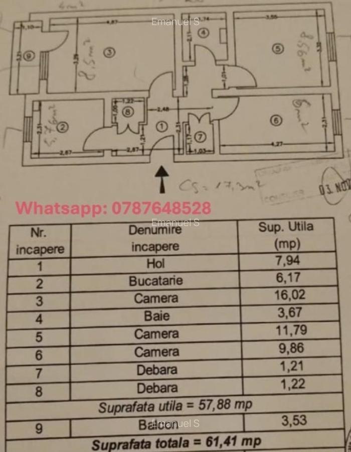 3 camere decomandat Tătărași | Et. 3/4 | 88.000€ negociabil - 10