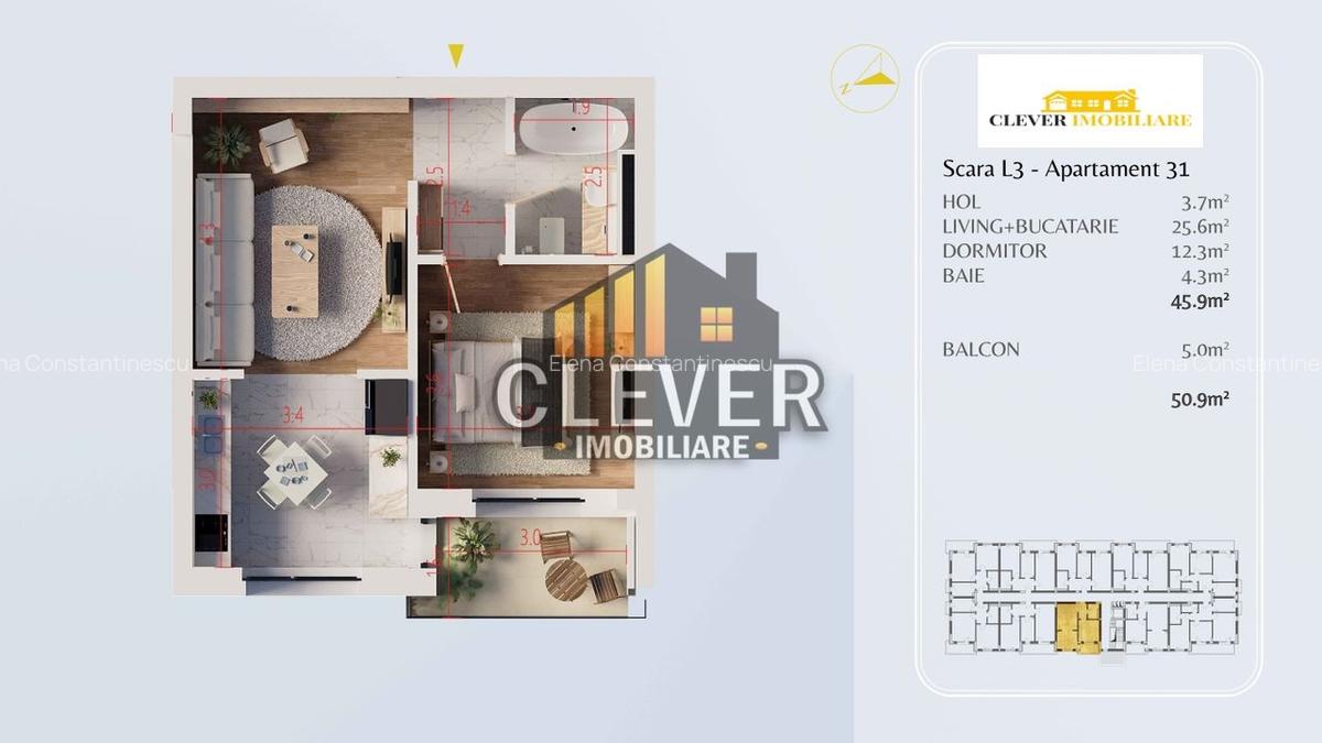 Apartament 2 camere Mobilat Utilat Theodor Pallady - 11