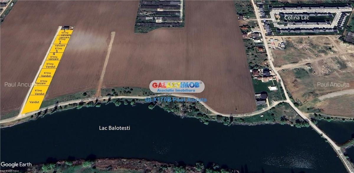 Teren Balotesti 4 loturi casa  1080 mp fiecare cu vedere la Lac - 4