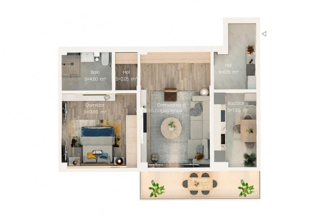 APARTAMENT 3 CAMERE, BLOC NOU, DECOMANDAT,VALEA LUPULUI,LOC DE PARCARE INCLUS - 1