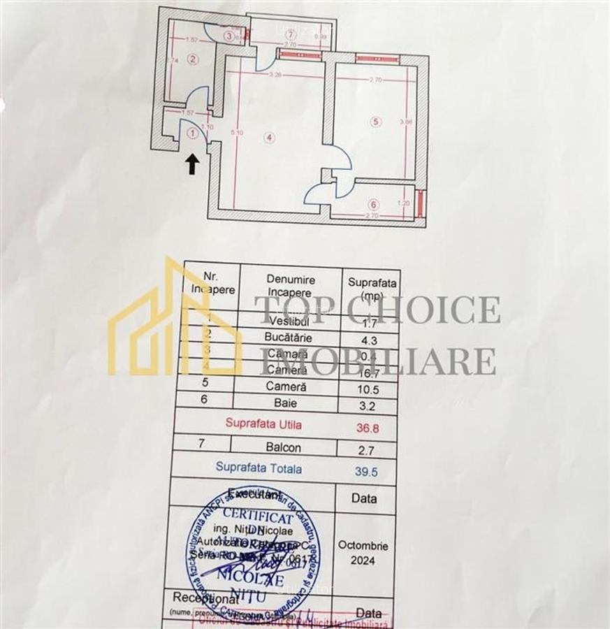 2 CAMERE FLOREASCA - ETAJ 3/3 - LINISTE, VEDERE SPRE SPATE - COMPLET RENOVAT - 36