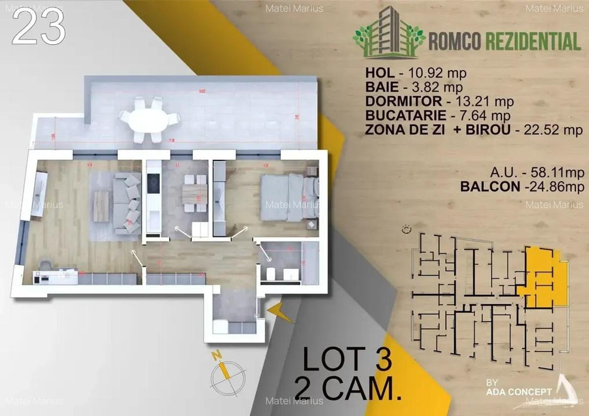 2 Camere  | premium lux | panouri fotovoltaice | STB | Th.Pallady | Parcare - 3