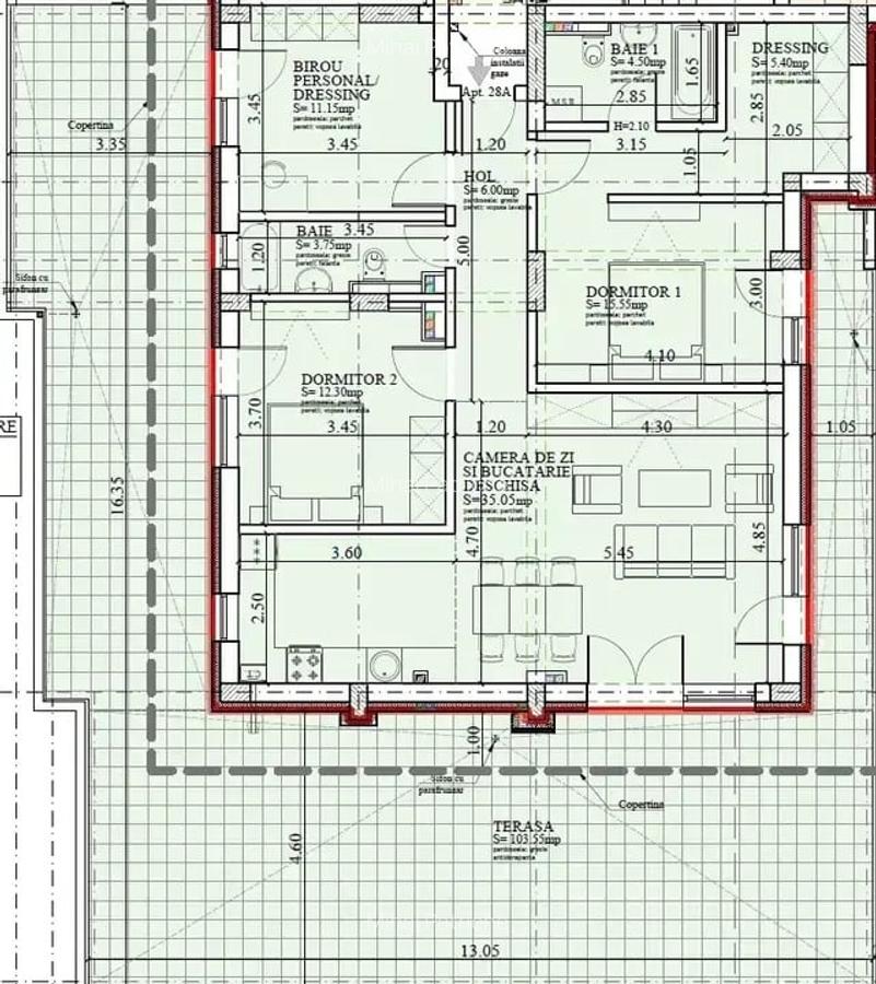 Apartament 4 Camere Terasa Proiect nou Theodor Pallady Gura Arieșului - 6