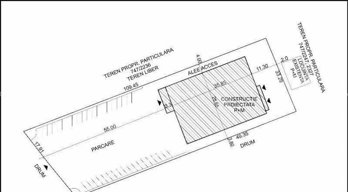 Teren cu autorizatie de constructie, 6500 mp teren, 1000 mp - 2