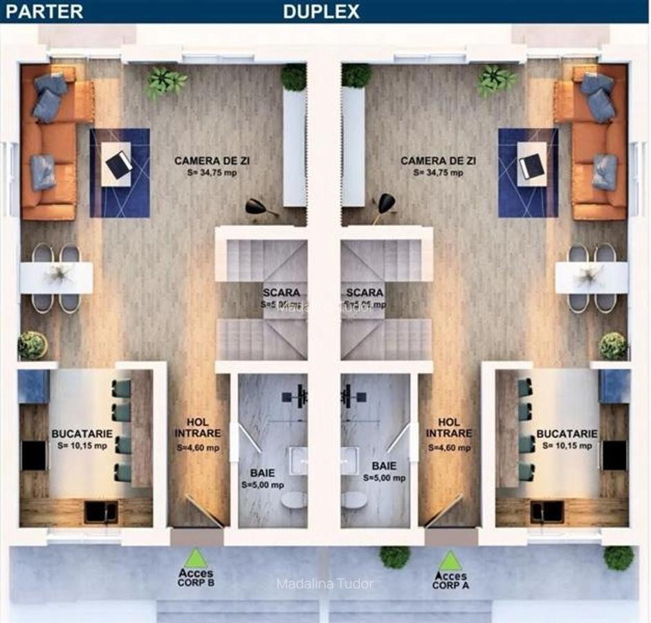 Casa tip duplex predare Iulie, 4 camere, 120mp urili, 400mp teren, Sanpetru-Harm - 9 Casa tip duplex predare Iulie, 4 camere, 120mp urili, 400mp teren, Sanpetru-Harm - 9