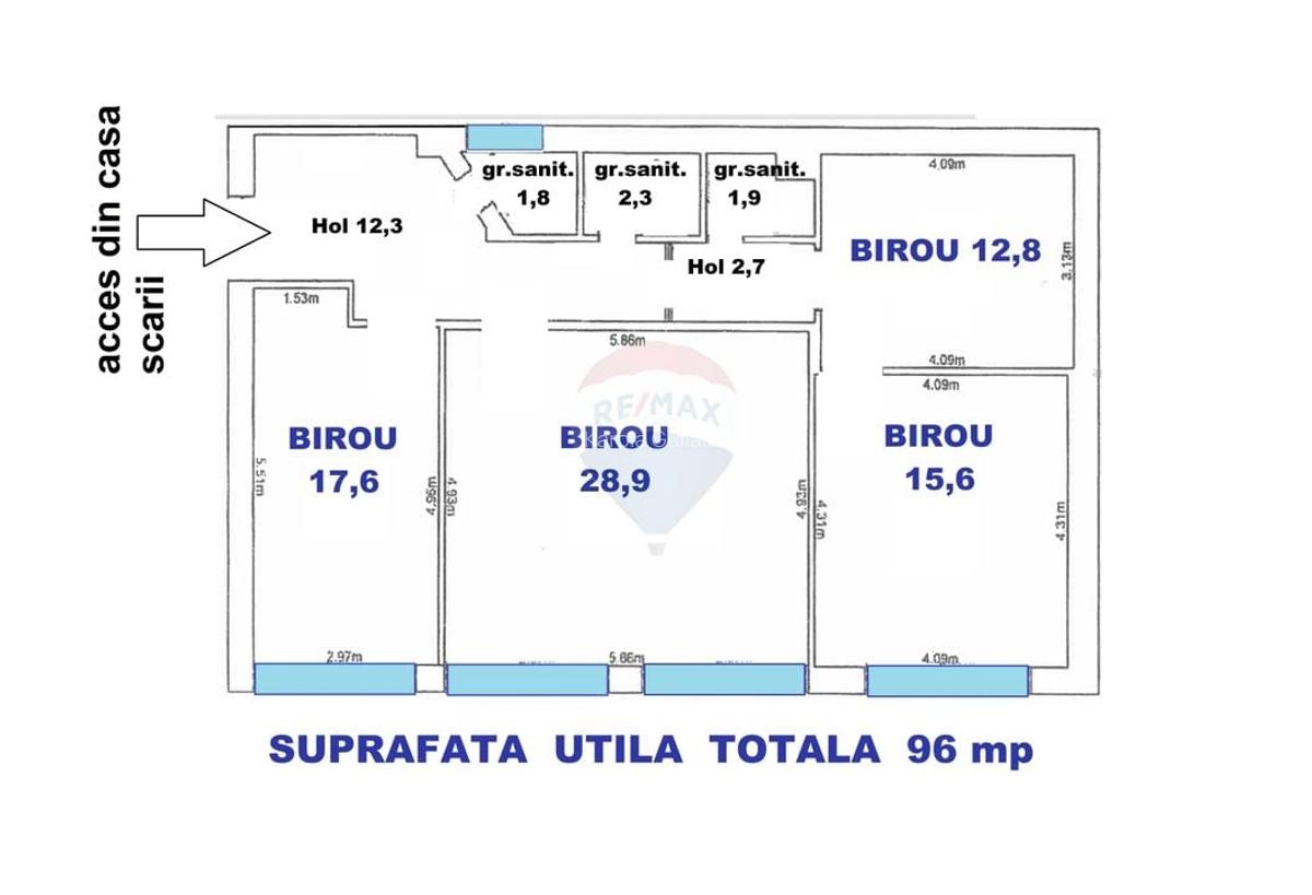 Birou, 96 mp în Uzina 2 - 3