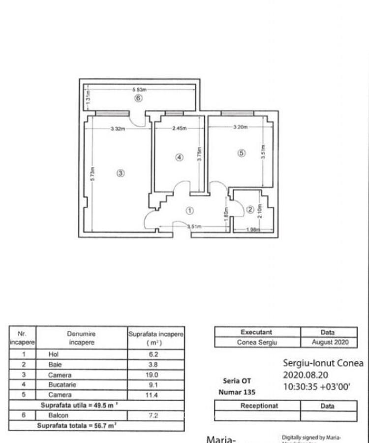 2 Camere | 50 mp + Balcon | Mobilat | Etaj 2 | Bloc Nou Ghen - 14