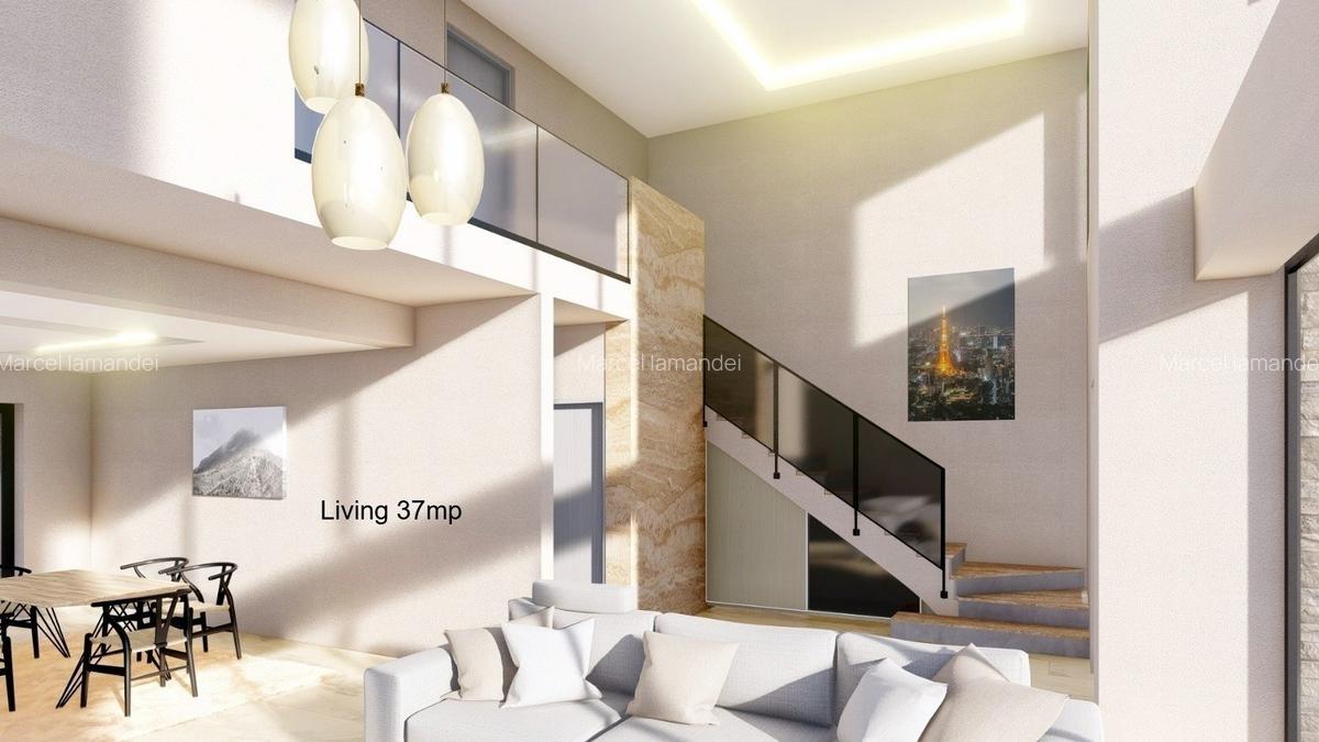 Proiect Rar – Vilă Spațioasă cu Living pe Două Niveluri - 1