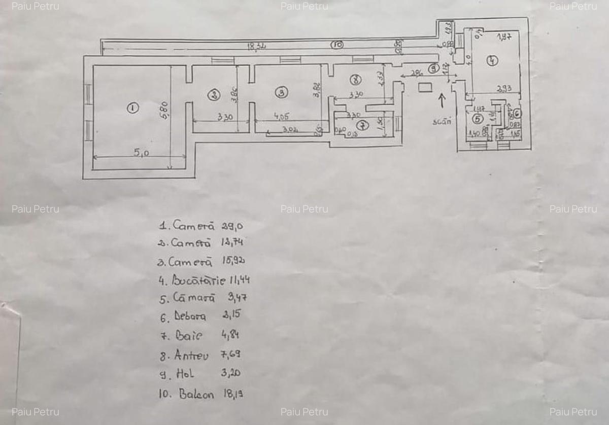 Apartament cu 3 camere nedecomandat în Ultracentral - 10