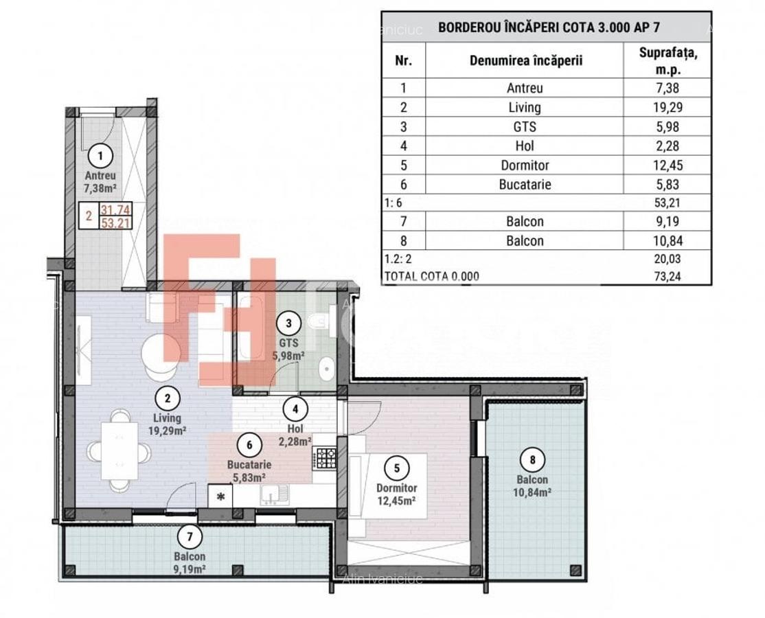 COMISION 0% Apartament cu 2 camere de 53 mp - Mosnita - Oportunitate - 7