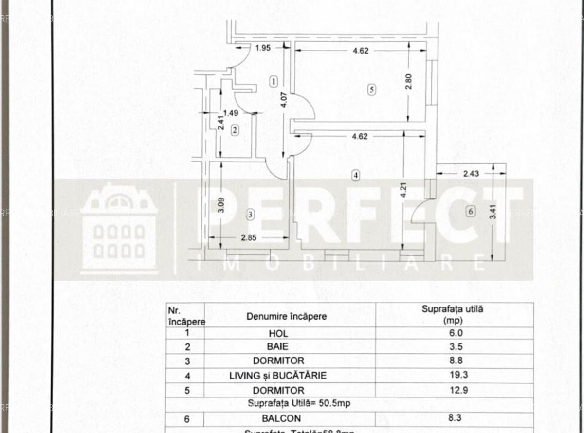 Apartament 3 camere 58.8mp PRET 69500euro - 8