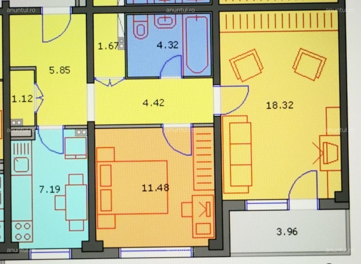 Teiul Doamnei / Apartament 2 camere decomandat-Str.Criristea Mateescu - 5