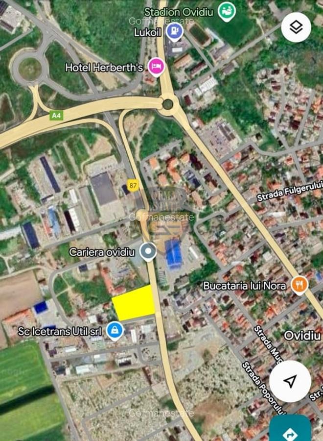 Teren pe colt intravilan pietruit imprejmuit varianta Ovidiu, Autostrada A2 - 3 Teren pe colt intravilan pietruit imprejmuit varianta Ovidiu, Autostrada A2 - 3