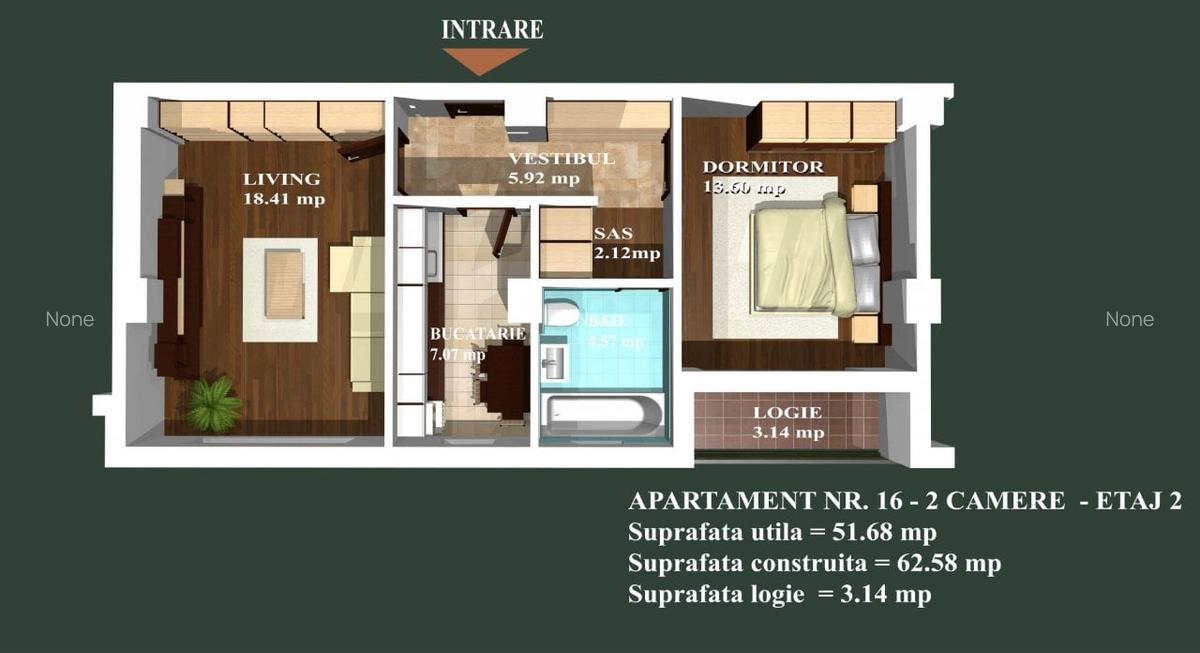 Apartament cu 2 camere decomandat în Pipera - 3