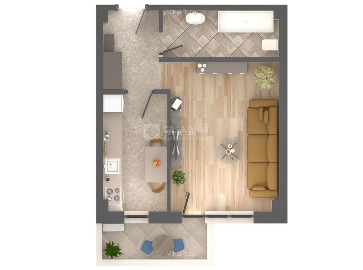 Apartament 1 camera, bloc nou, Podu Ros, intabulat! - 5