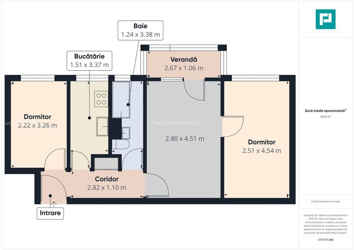Apartament 3 camere etajul 1 zona Fortuna - 9