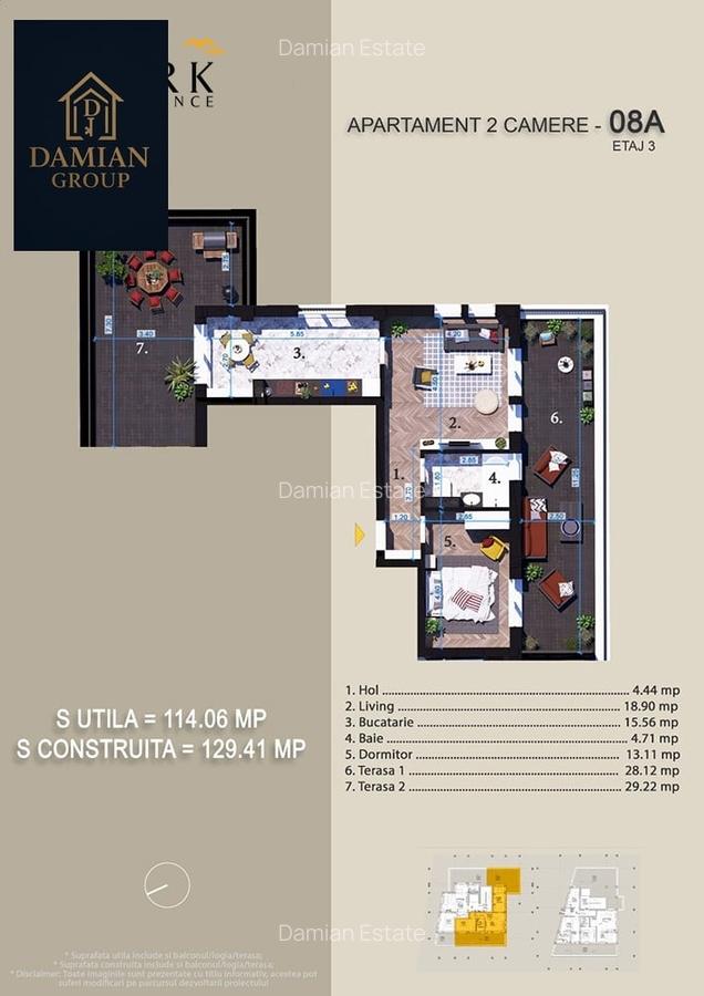 Apartament 2 camere cu doua terase absolut spectaculoase lângă Parcul Teilor - 2