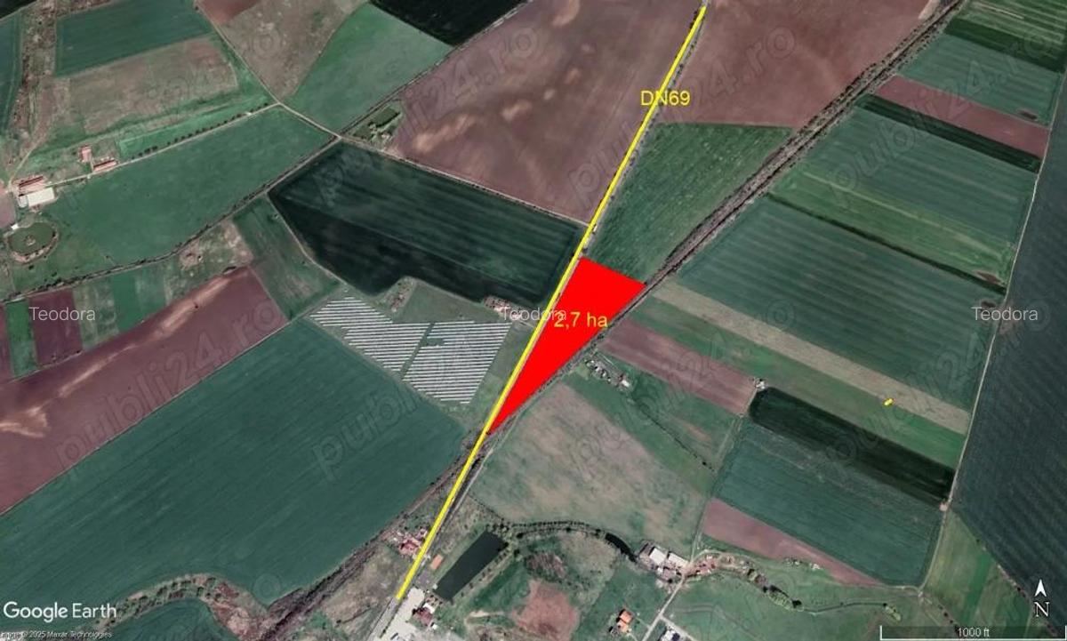 2,70 ha teren la intrarea in com Sagu, front stradal mare - 1