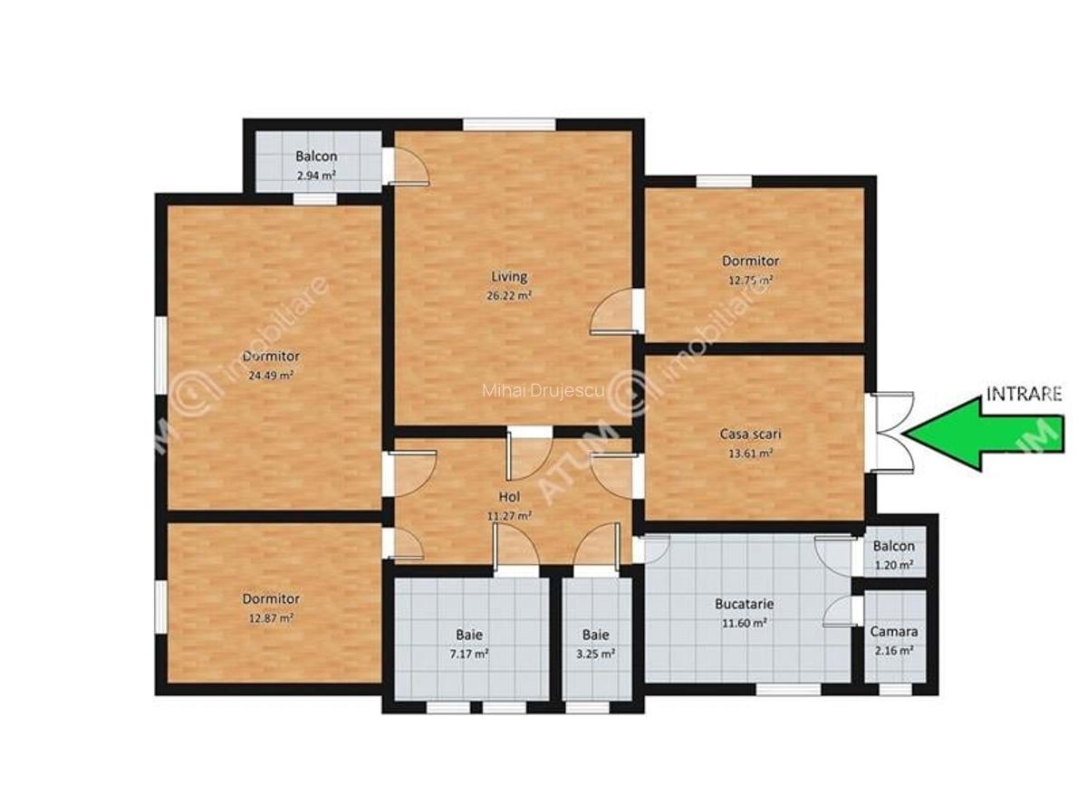 Apartament de 4 camere cu 2 bai 2 balcoane in zona centrala Sibiu - 4
