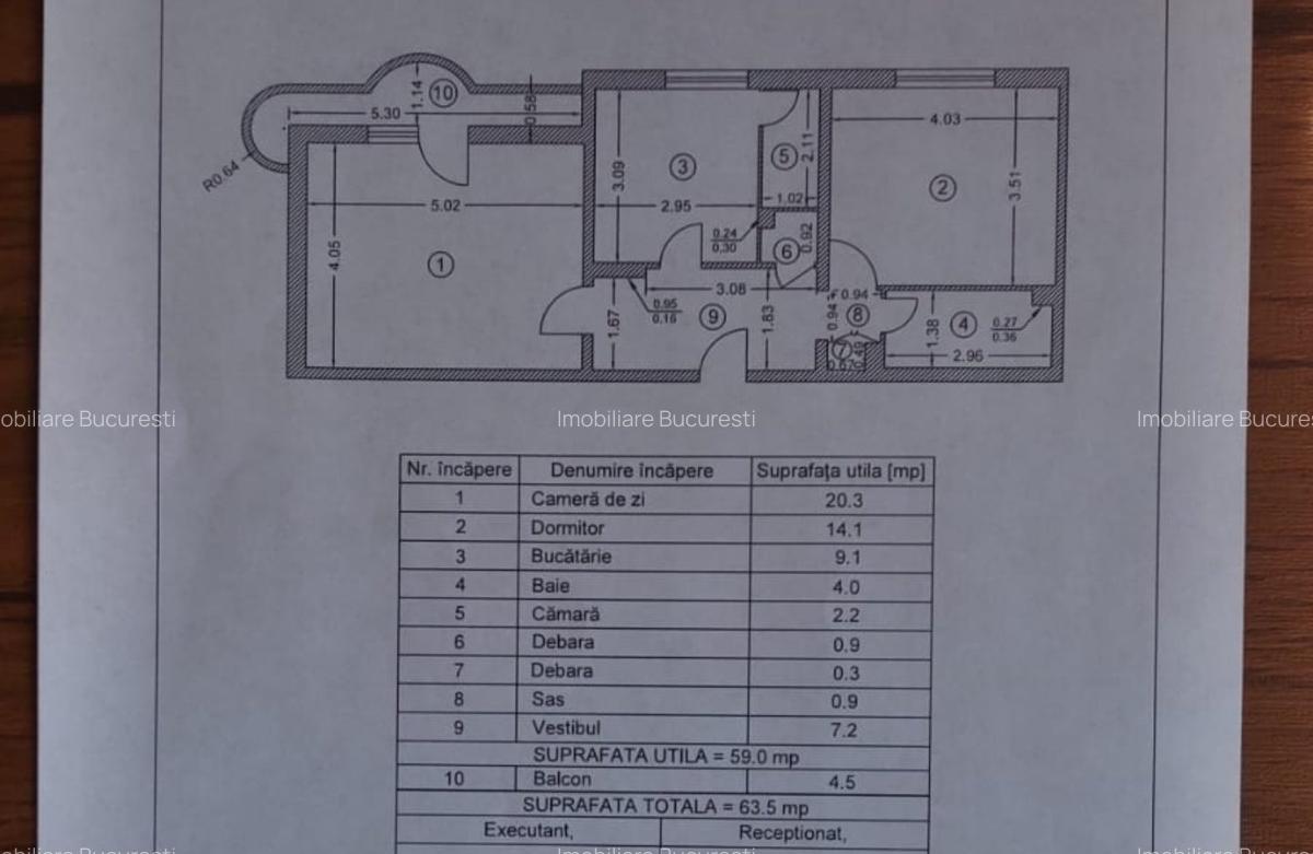 Comision 0 ! 13 Septembrie Apartament 2 camere, etaj 1, 64 mp, centrala proprie - 6