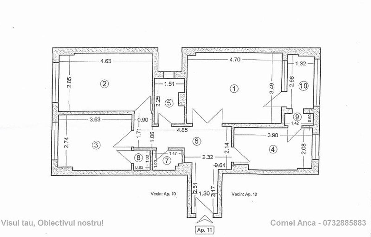 Apartament cu 3 camere in Constanta, zona Casa de Cultura, decomandat - 16