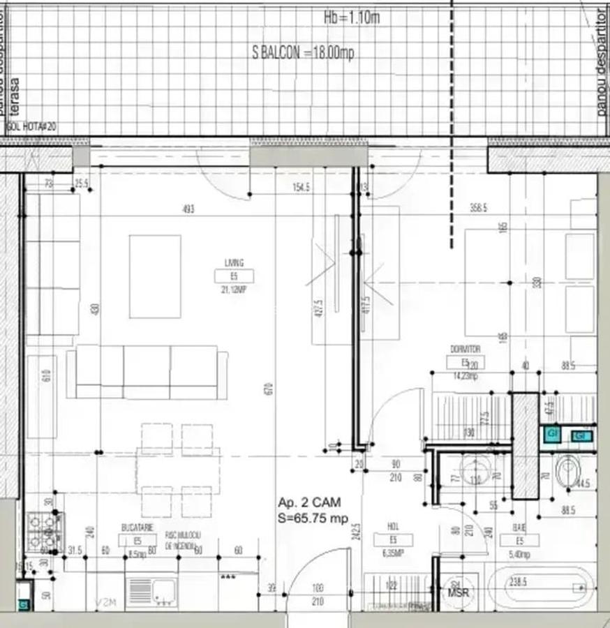 2 Camere, 76mp totali, etajul 5/7, finisat complet, Fabrica de Glucoza - 2