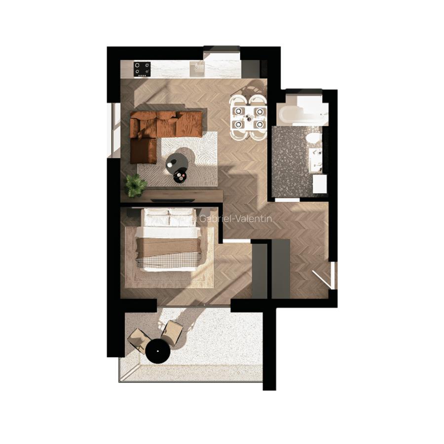 Apartament cu 2 camere decomandat în Tractorul - 3