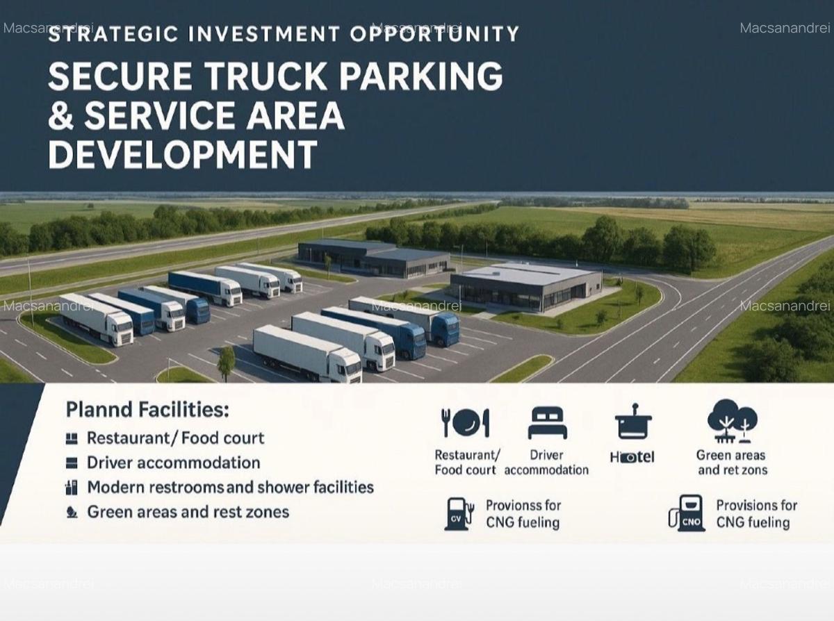 Teren direct la autostrada A1 Timisoara Arad. PUZ pentru parcare securizata pent - 1 Teren direct la autostrada A1 Timisoara Arad. PUZ pentru parcare securizata pent - 1