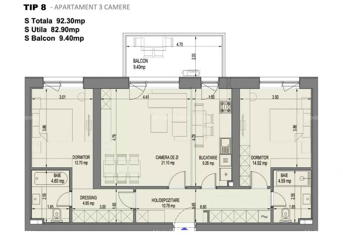 Cesiune 3 Camere Nusco City Park | gradina si parcare |  | TVA inclus - 5