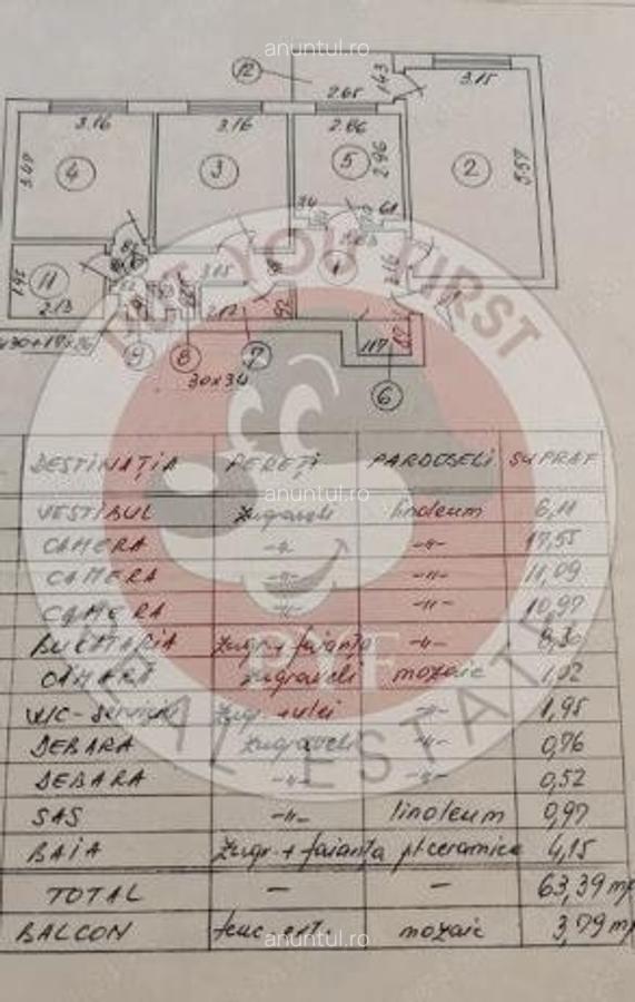 Margeanului | 3 camere | Decomandat | 67mp | B12279 - 1