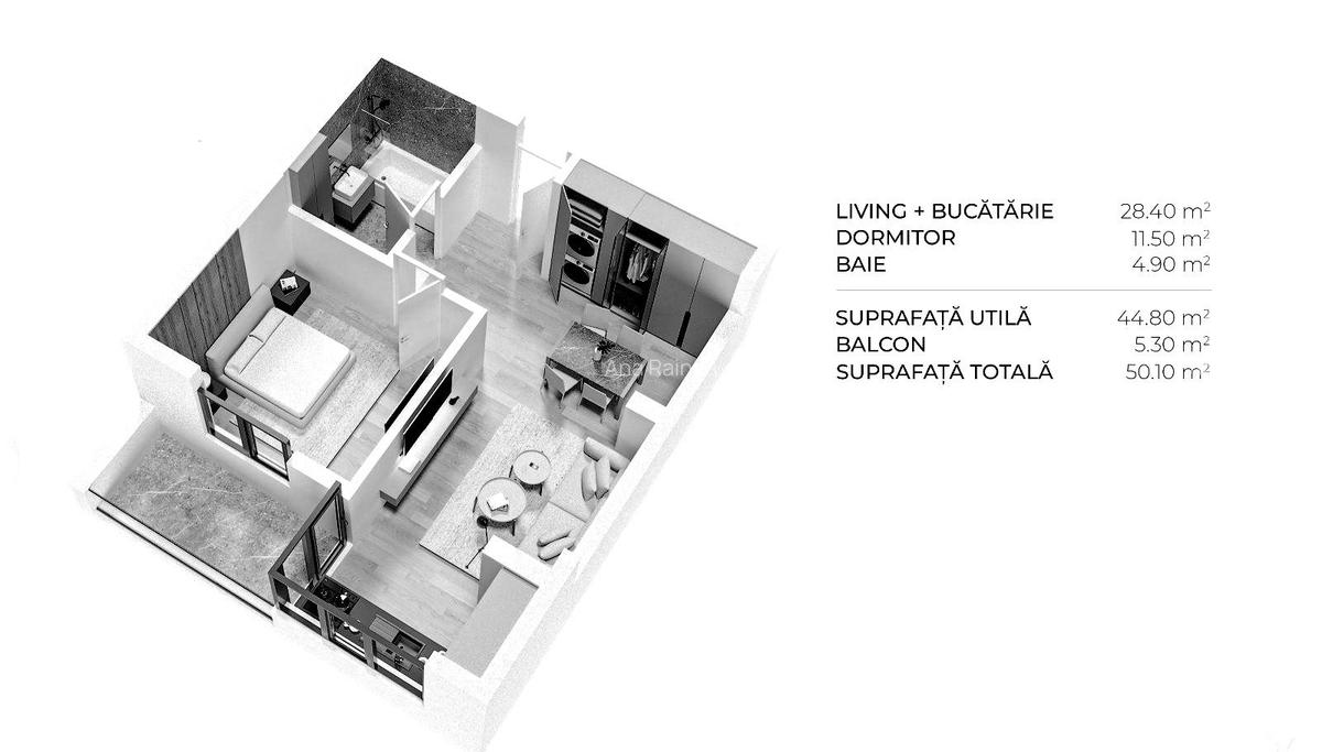Apartament 2 camere, Faza 1 de proiect, Pret Promotional - 2