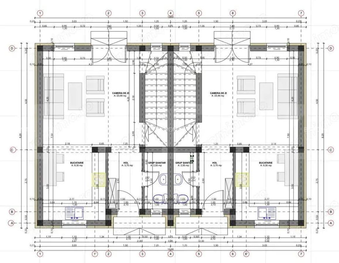Duplex de vanzare in Sanandrei, 3 camere P+E 73mp utili 310mp teren - 1