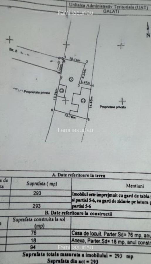 54.900 Euro- 293 m.p. teren si casa batraneasca in mun. Galati - 3